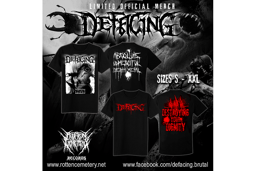 DEFACING SHIPPING NOW + 2 DESIGN SHIRT PRE ORDER OPEN!