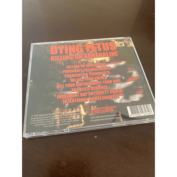 CD - DYING FETUS - Killing on Adrenaline