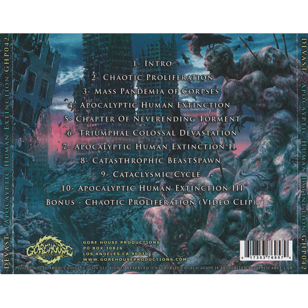 CD DEVAST Apocalyptic Human Extinction  3