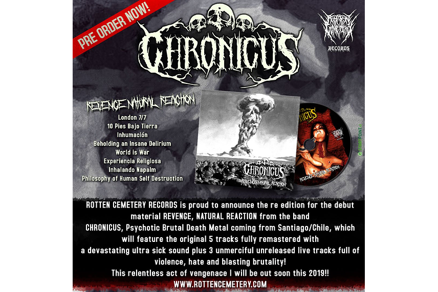 CHRONICUS "Revenge, Natural Reaction" to be released soon!