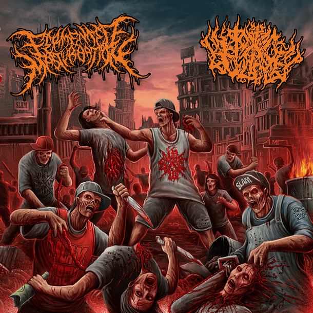 PIT OF TOXIC SLIME - FERMENTED MASTURBATION - Misanthropic Urban Disease SPLIT CD