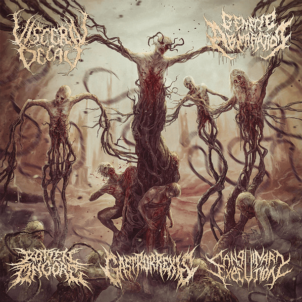 ROTTEN ON GORE / VISCERAL DECAY / SANGUINARY EXECUTION / GASTRORREXIS / GENETIC ABERRATION - Sutured Bleeding Wounds 5 WAY SPLIT CD