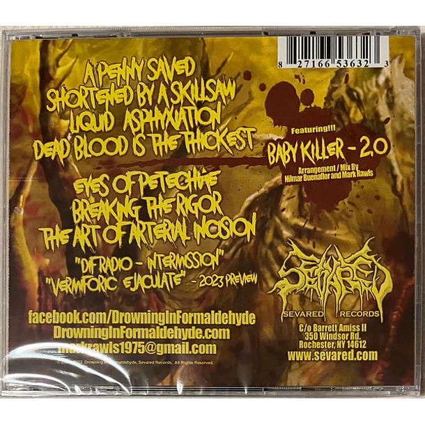 CD DROWNING IN FORMALDEHYDE Dead Blood Is The Thickest