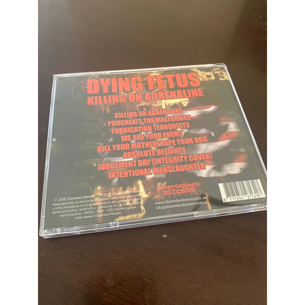DYING FETUS Killing on Adrenaline CD 3