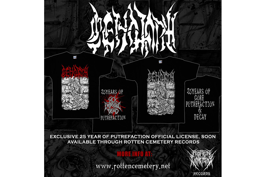 CENOTAPH 25 Years of Putrefaction Shirts are shipping now!