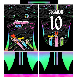 Arte Vetor Camisa Interclasse Meninas superpoderosas black Mod-684