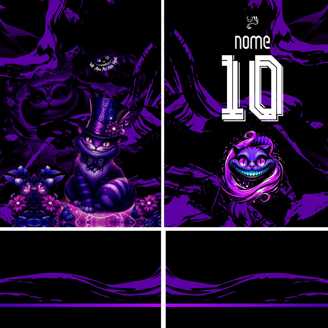 Arte Vetor Camisa Interclasse Gato de Cheshire Mod-681 1