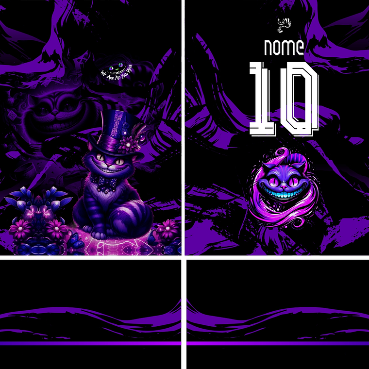 Arte Vetor Camisa Interclasse Gato de Cheshire Mod-681 1