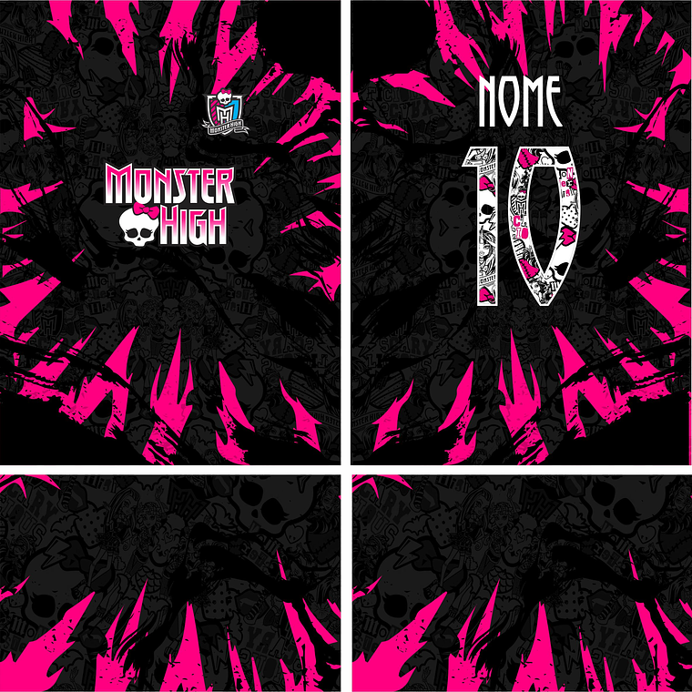 Arte Vetor Camisa Interclasse Monster high Mod-663 1