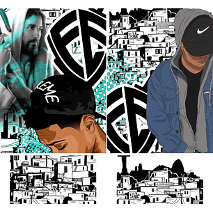 Arte estampa camisa Quebrada-mod-40