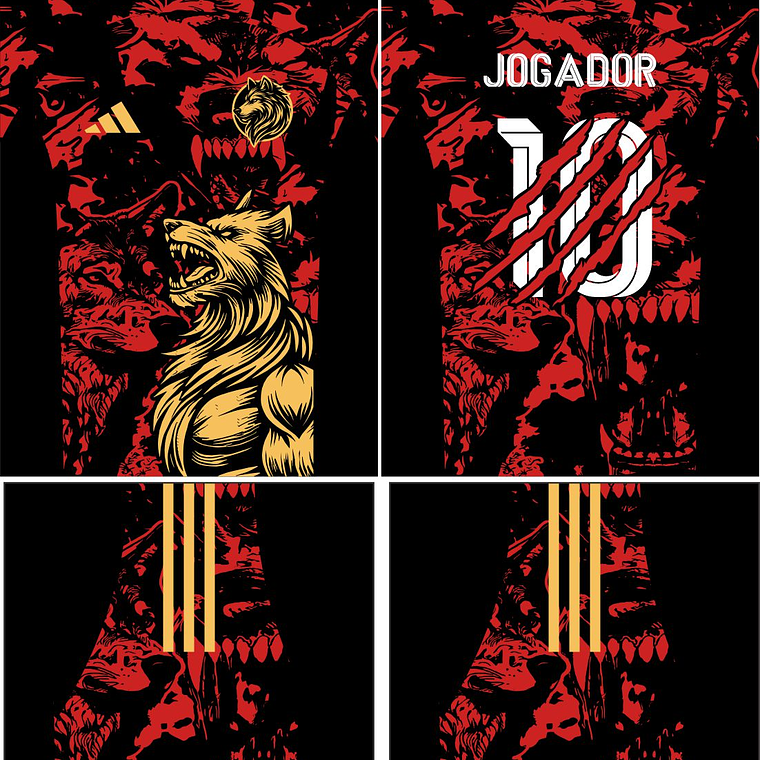 Arte Vetor Camisa Interclasse Lobo Mod-633 1