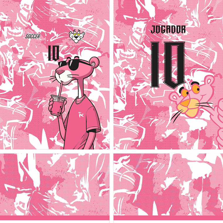 Arte Vetor Camisa Interclasse Pantera Cor de Rosa Mod-613 1