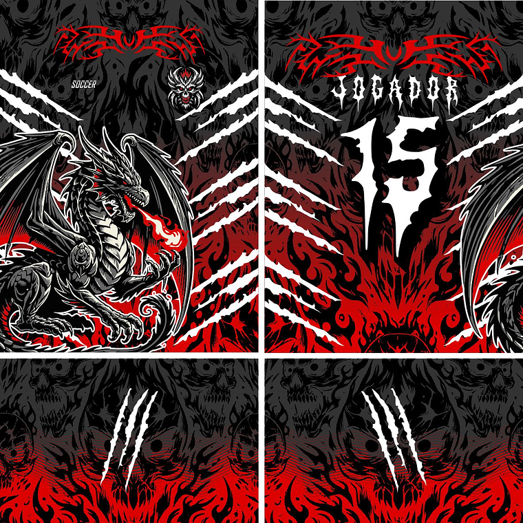 Arte Vetor Camisa Interclasse Dragao Mod-605 1