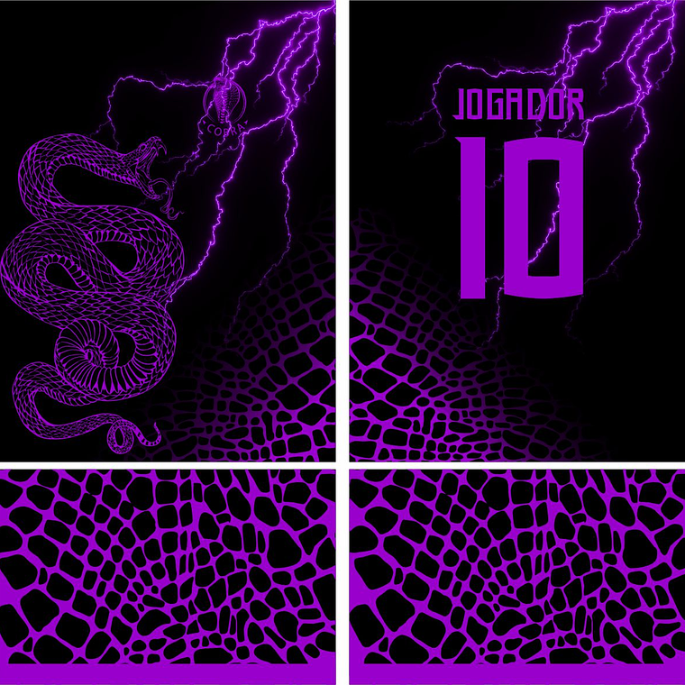 Arte Vetor Camisa InterClasse Cobra Roxa Mod-599 1