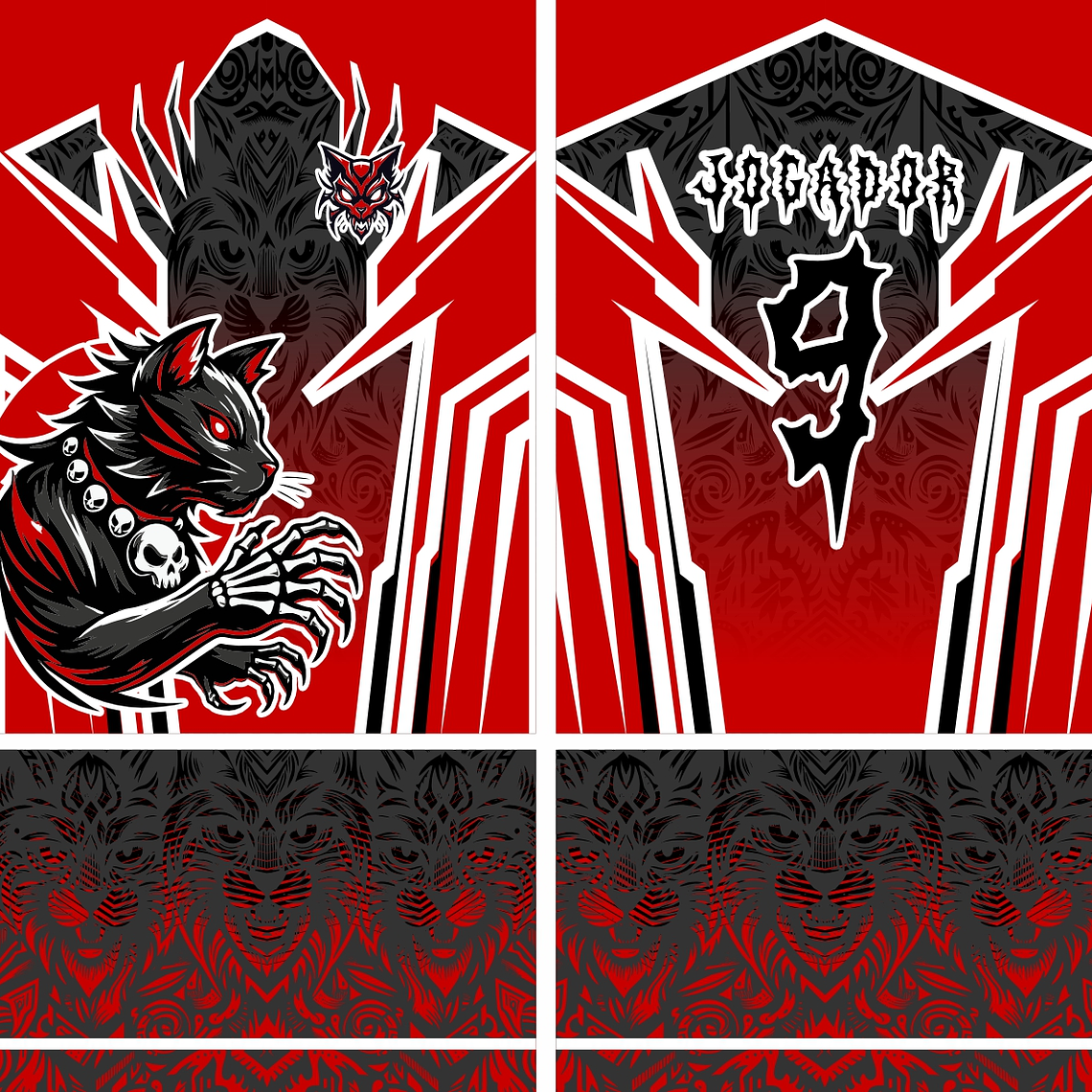 Arte Vetor Camisa interclasse gato dark Mod-589 1