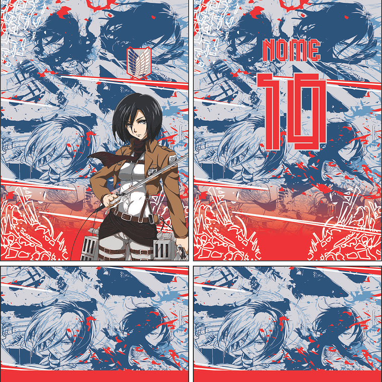 Arte Vetor Camisa Interclasse Mikasa Ackerman Mod-529 1