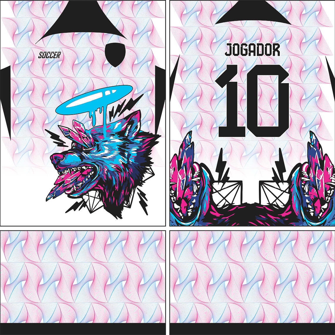 Arte Vetor Camisa Interclasse Lobo Mod-519 1