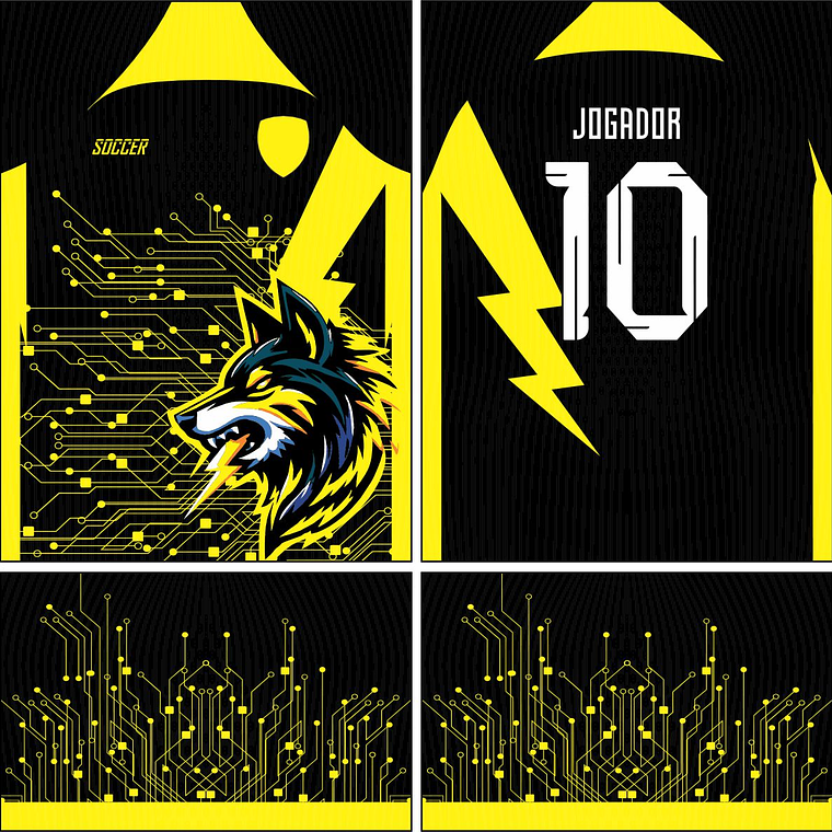 Arte Vetor Camisa Interclasse Lobo Mod-514 1