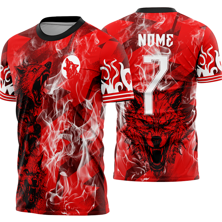 Arte Vetor Camisa Interclasse cabeças lobos Mod-842 1