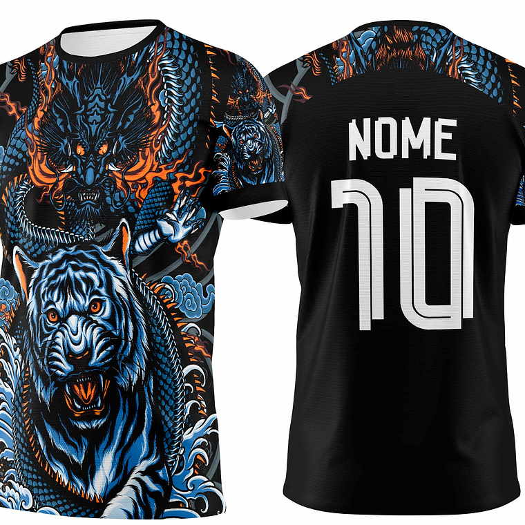 Arte Vetor Camisa Interclasse dragão tigre Mod-427 1