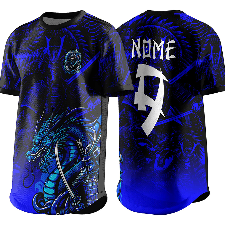 Arte Vetor Camisa InterClasse Samurai e dragão 296 1