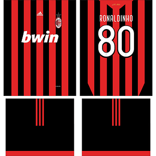 Arte Vetor Camisa AC Milan Local 2009-2010