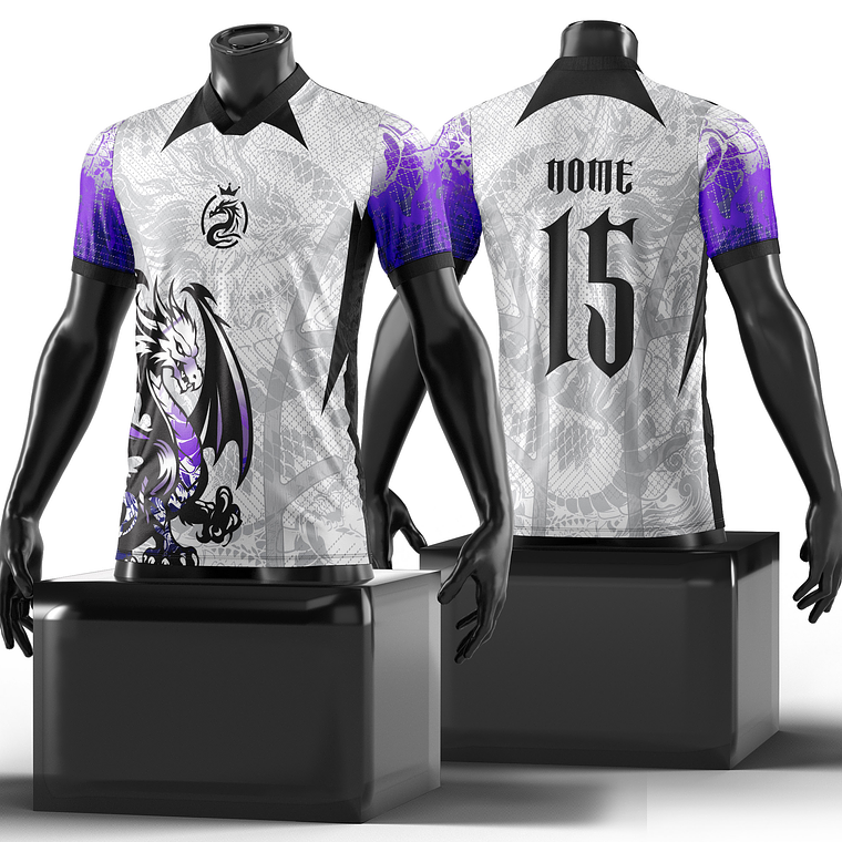 Arte Vetor Camisa Interclasse Dragão Violeta Mod-213 1