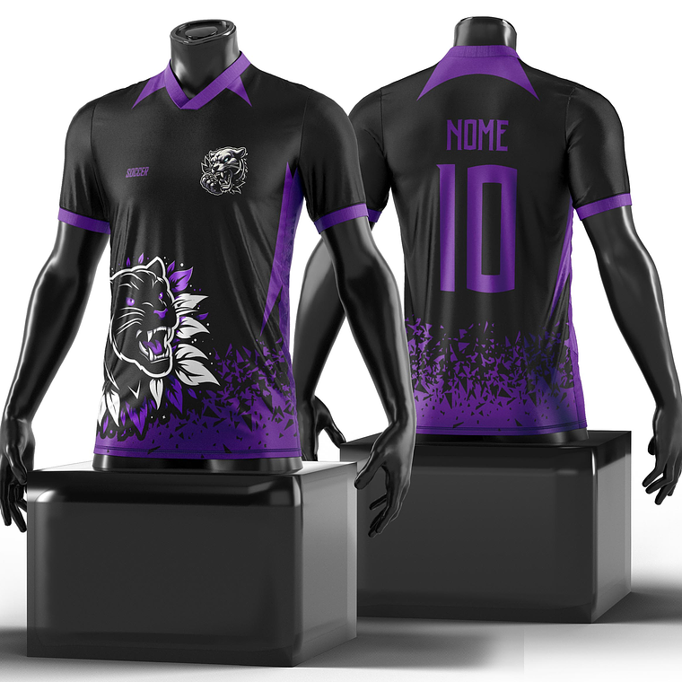 Arte Vetor Camisa Interclasse Cabeça Pantera Floral Mod-210 1