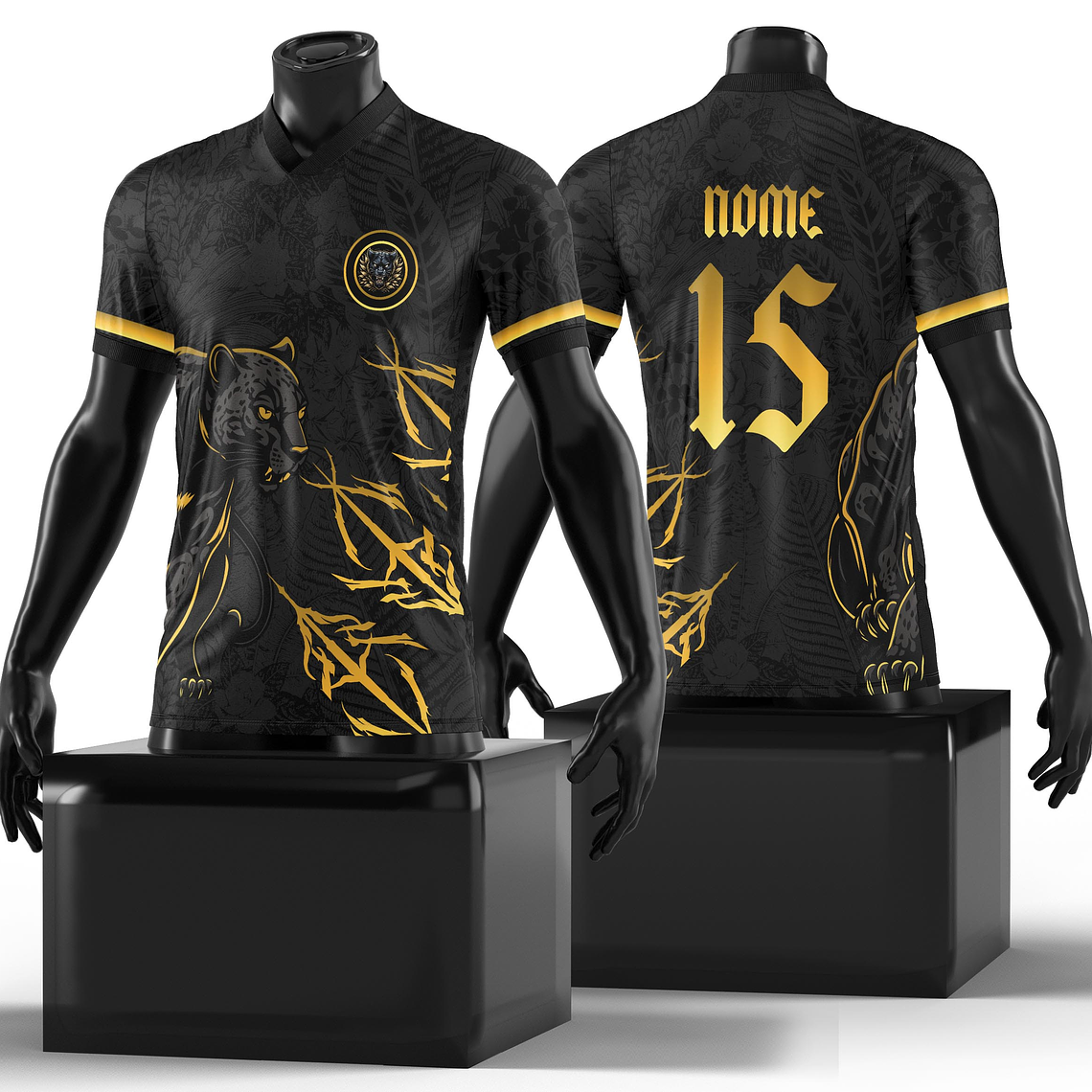 Arte Vetor Camisa Pantera Garras Douradas Mod-207 1