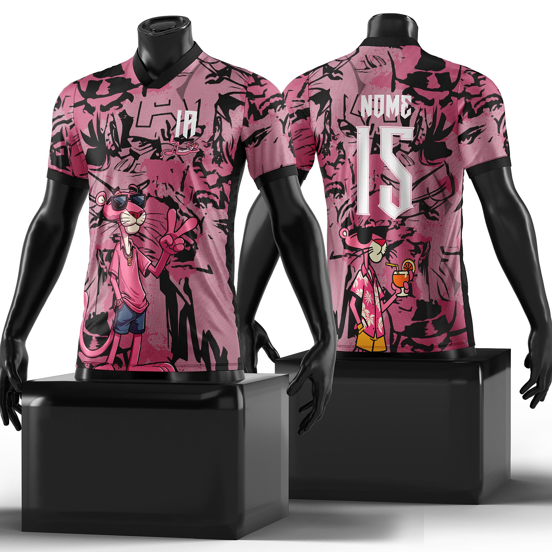 Arte Camisa Pantera Cor de Rosa 24 1