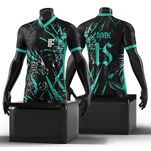 Arte Vetor Camisa Dragão Dourado Geometric Mod-202