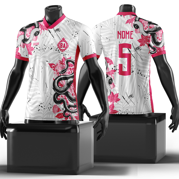 Arte Vetor Camisa camisa cobra floral Mod-187 1