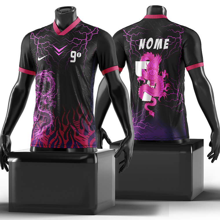 Arte Vetor camisa dragao roxo Inetrclasse Mod-184 1