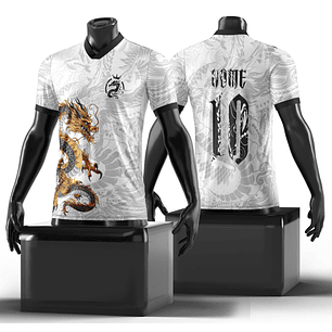 Arte Vetor Camisa interclasse Dragão chinês dourado fucanglong Mod-176