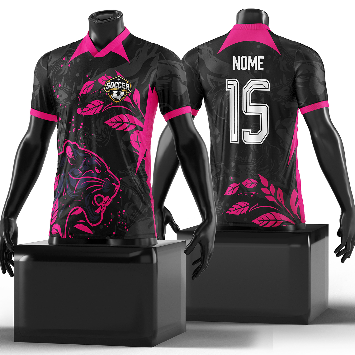 Arte Vetor Camisa interclasse Pantera Floral Mod-172 1