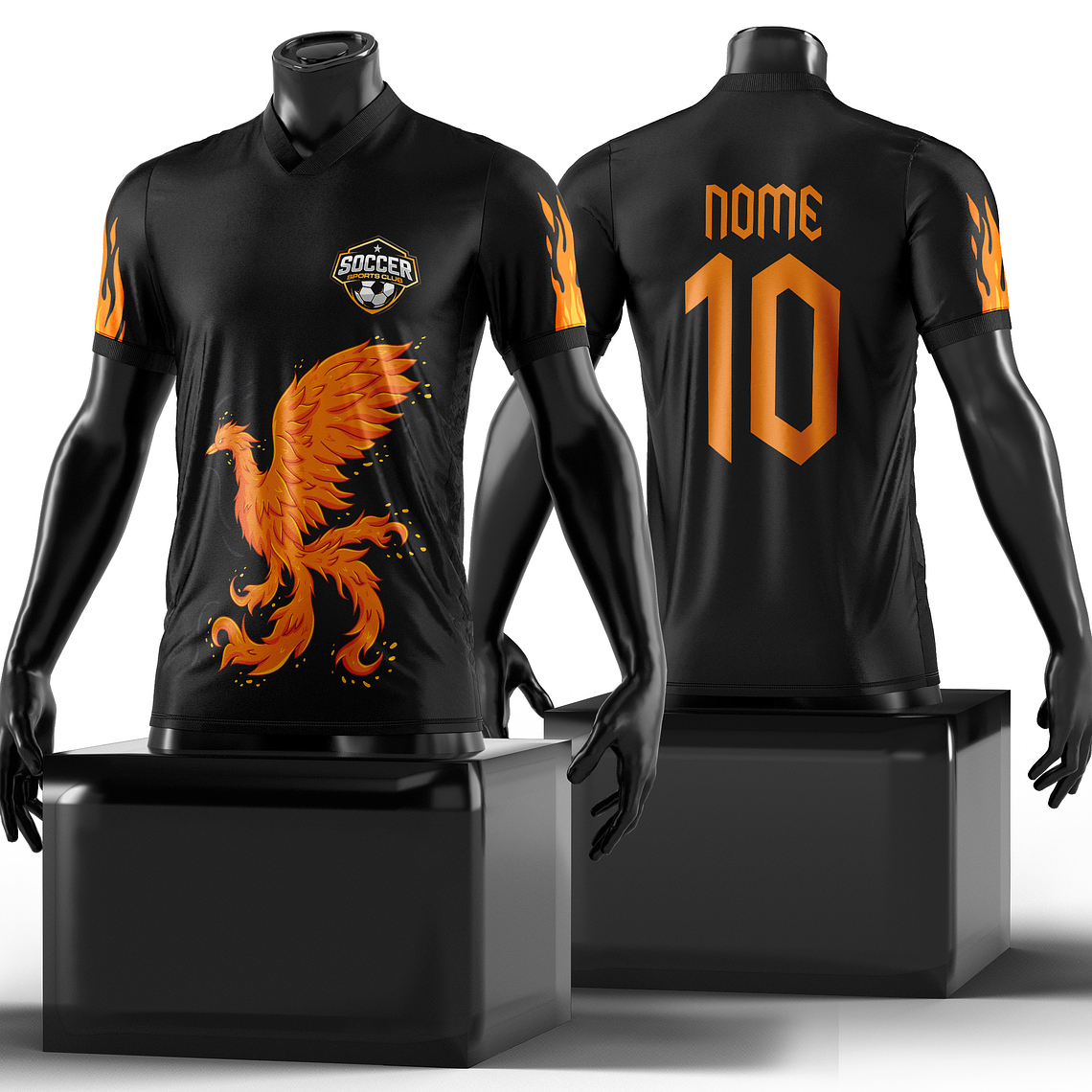 Arte Vetor Camisa InterClasse Bela Fenix Laranja Mod-137 1