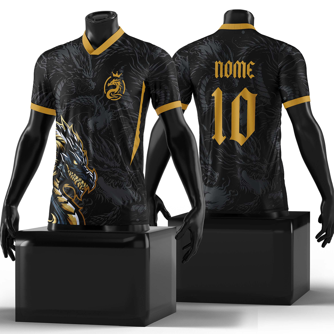 Arte Vetor Camisa InterClasse Dragão dourado Mod-101 1