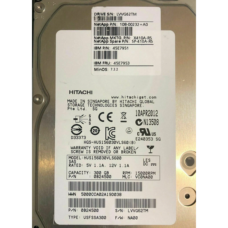 HDD HITACHI 300GB HN-300G15-SAS-VC-NA 1