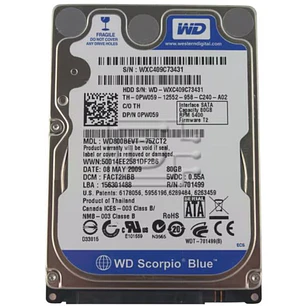 Western Digital 80GB Sata HDD 2,5