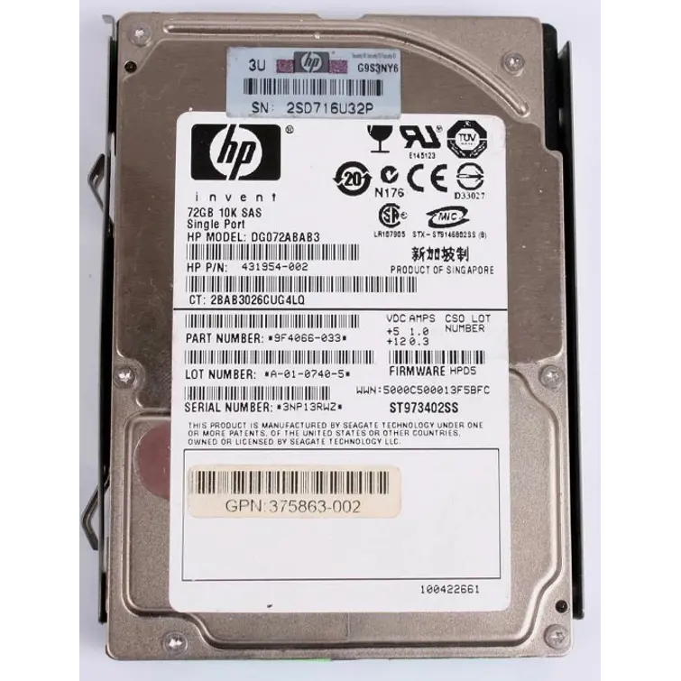 HP 72GB 10K SAS P/N: 431954-002 1
