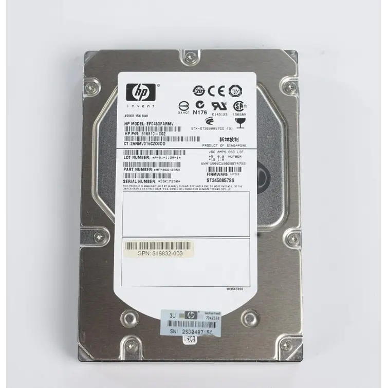 HP 450GB SAS 15K - P/N: 516810-002 - 3,5