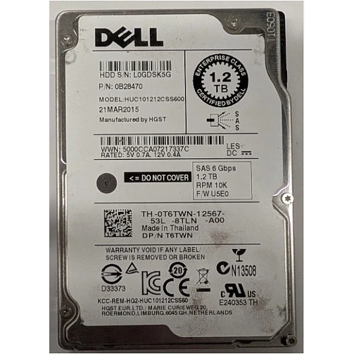 Dell 1.2TB SAS 10K 6Gbps 2,5
