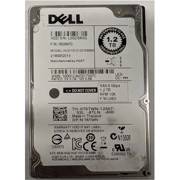 Dell 1.2TB SAS 10K 6Gbps 2,5