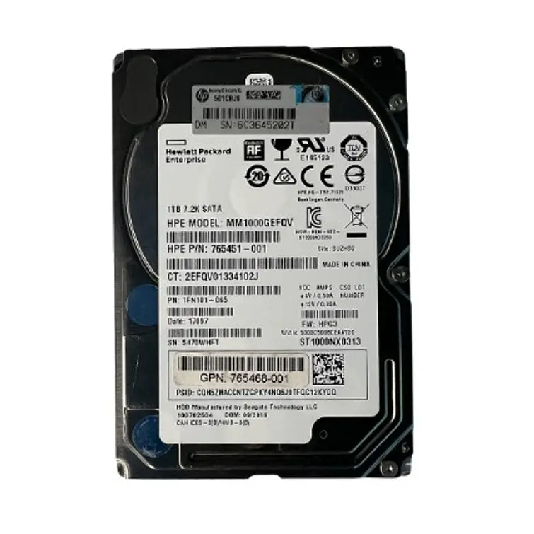 HP 1TB 7.2K SATA P/N: 765451-001 1