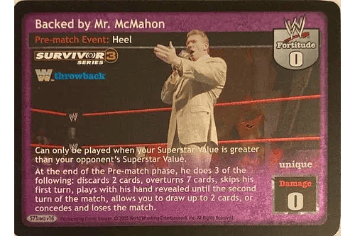 Backed by Mr. McMahon (TB) - SS3