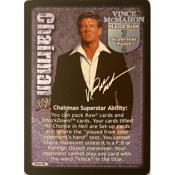 Vince McMahon Superstar Card