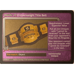Revolution WWE Cruiserweight Title Belt