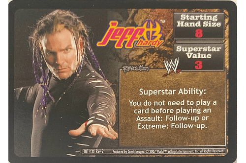 Revolution Jeff Hardy Superstar Card