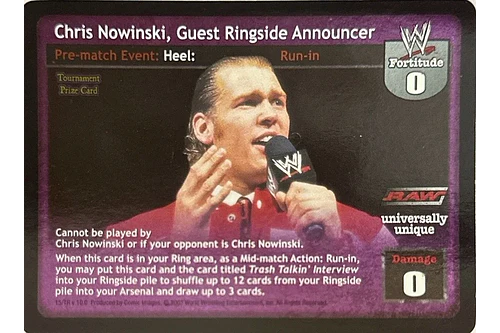 Chris Nowinski, Guest Ringside Announcer