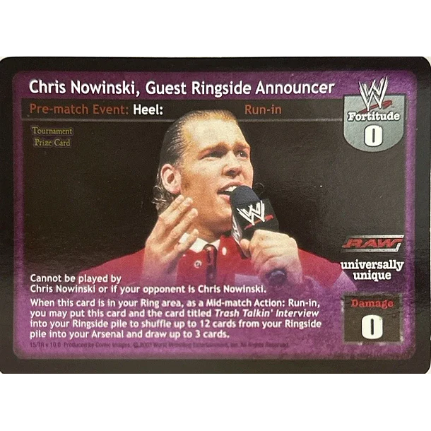 Chris Nowinski, Guest Ringside Announcer